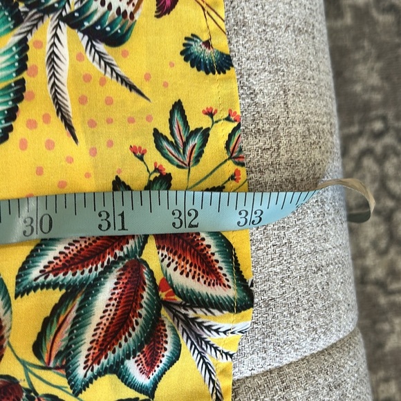 FARM RIO + ANTHROPOLOGIE SMOCKED MINI DRESS IN YELLOW TROPICAL SIZE XS - Picture 11 of 15